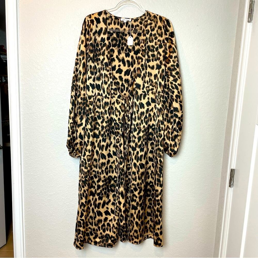 COTTON CANDY LA Leopard Long Sleeve Duster Size L